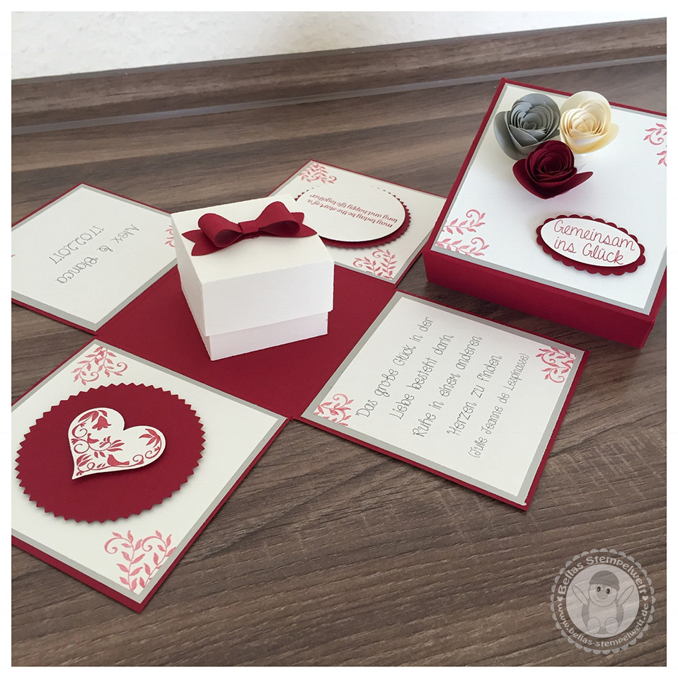 Explosionsbox Hochzeit Anleitung
 Stampin Up Explosionsbox zur Hochzeit mit einer