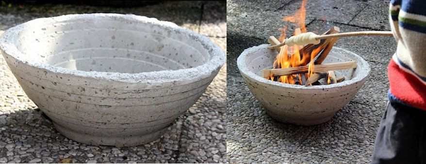 Feuerschale Diy
 Eine Feuerschale aus beton für den Garten kann man kann