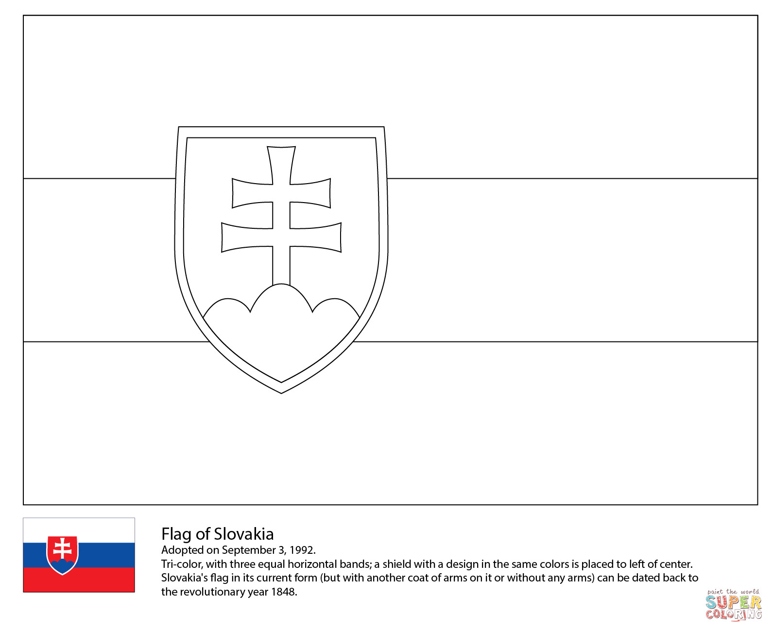 Flaggen Ausmalbilder
 Ausmalbild Flagge der Slowakei
