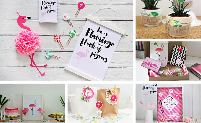 Flamingo Geschenke
 Flamingo Bastel Ideen miomodo DIY Blog