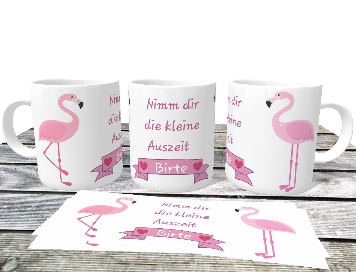 Flamingo Geschenke
 personalisierte Privattasse Flamingo mit Wunschname