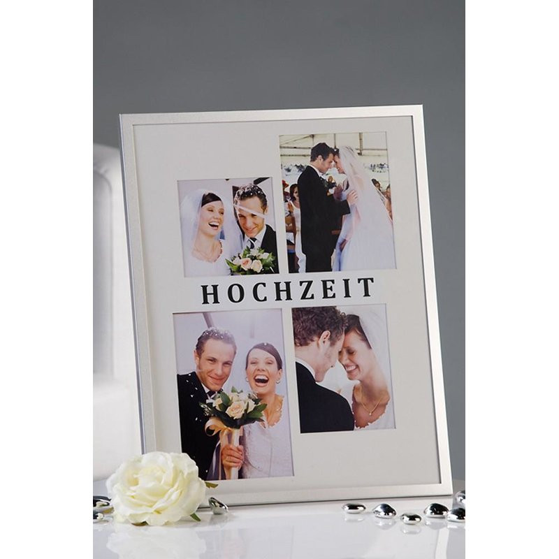 Fotorahmen Hochzeit
 Exclusiver Fotorahmen "Hochzeit" weiss aus Alu Höhe 35cm