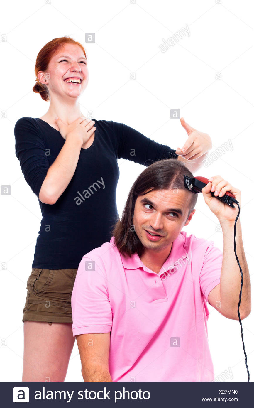 Friseur Haarschnitt
 lustig verrückt Friseur Haarschnitt Haar Frau Mensch