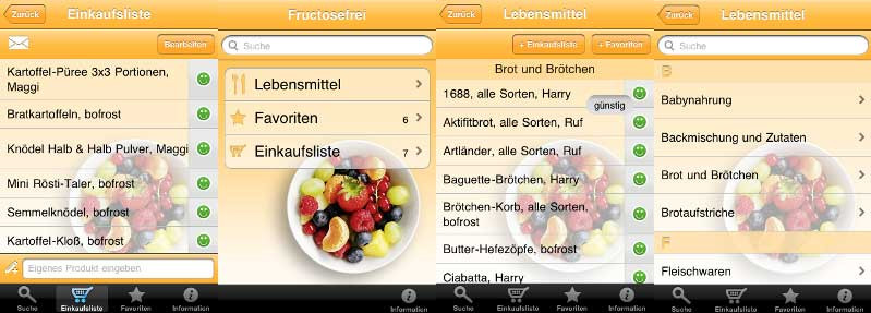 Fructoseintoleranz Tabelle
 Eine fructosefreie App für das Iphone Fruktoseintoleranz