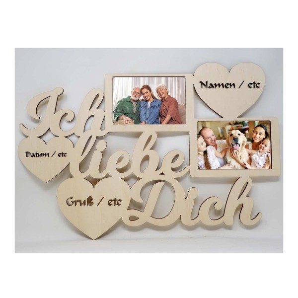 Für Dich Geschenke
 Ich liebe dich Geschenk Bilderrahmen mit Namen & Text als