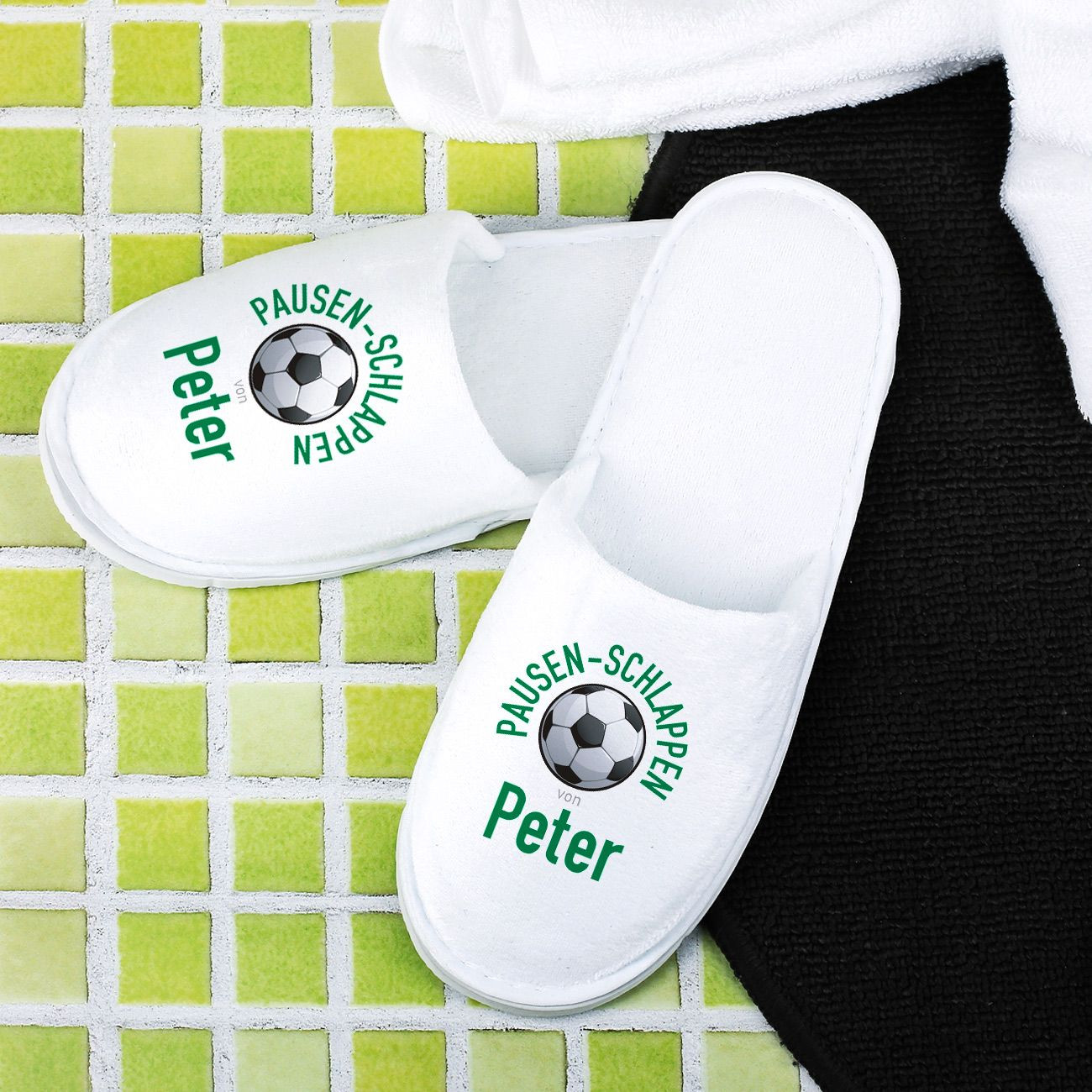 Fußball Geschenke Für Männer
 Persönliche Pausenschlappen für Fußballer