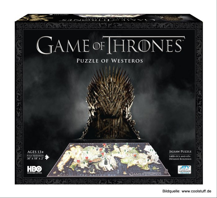 Game Of Thrones Geschenke
 Game of Thrones 3D Puzzle – Bau Dir Westeros nach