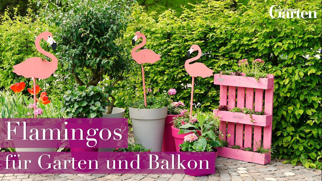 Garten Deko Diy
 Bastelanleitung Deko Flamingos für Garten und Balkon