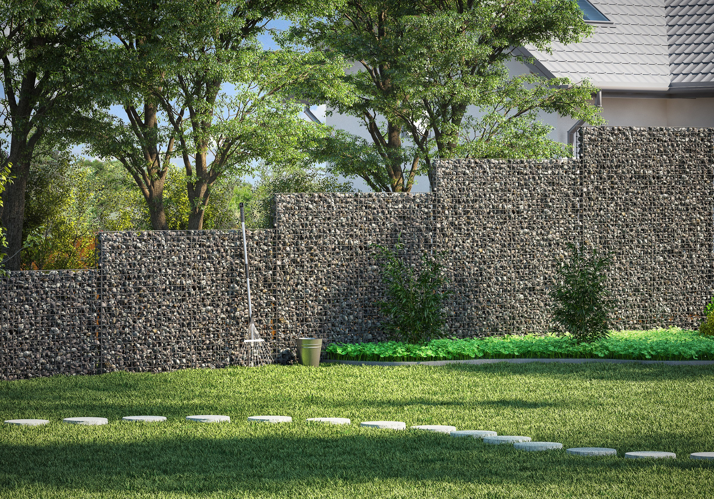 Garten Sichtschutz
 Gabione bauen ohne Fundament aus Beton – so geht s