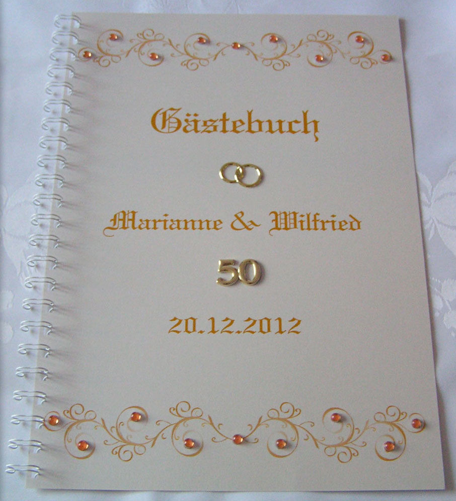 Gästebuch Goldene Hochzeit
 Gästebuch Goldene Hochzeit Dekoration Geschenk Karte 50