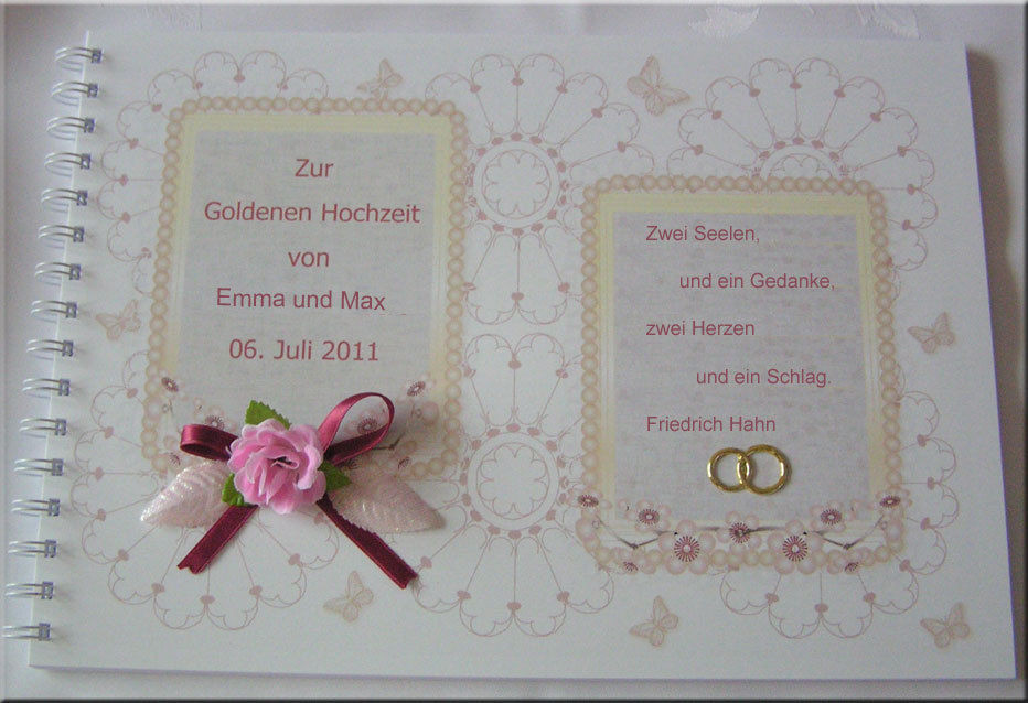 Gästebuch Goldene Hochzeit
 Gästebuch Goldene Hochzeit Goldhochzeit Geschenk Karte 50