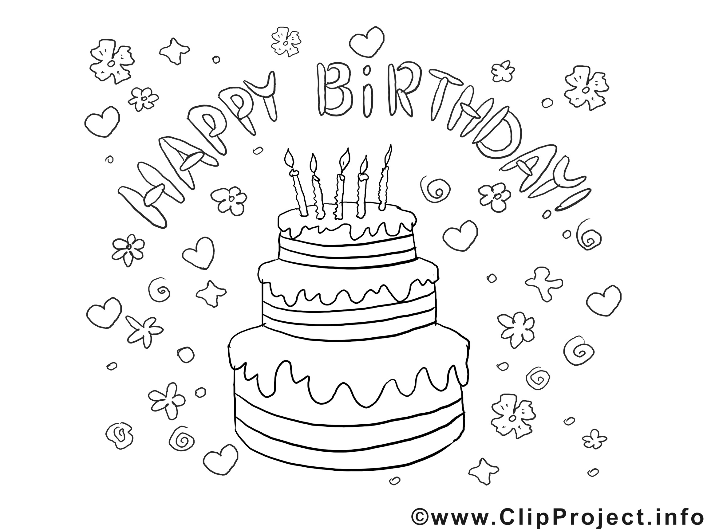 Geburtstagsbilder Malen
 Pin von Eva Gubik auf Happy Birthsday coloring