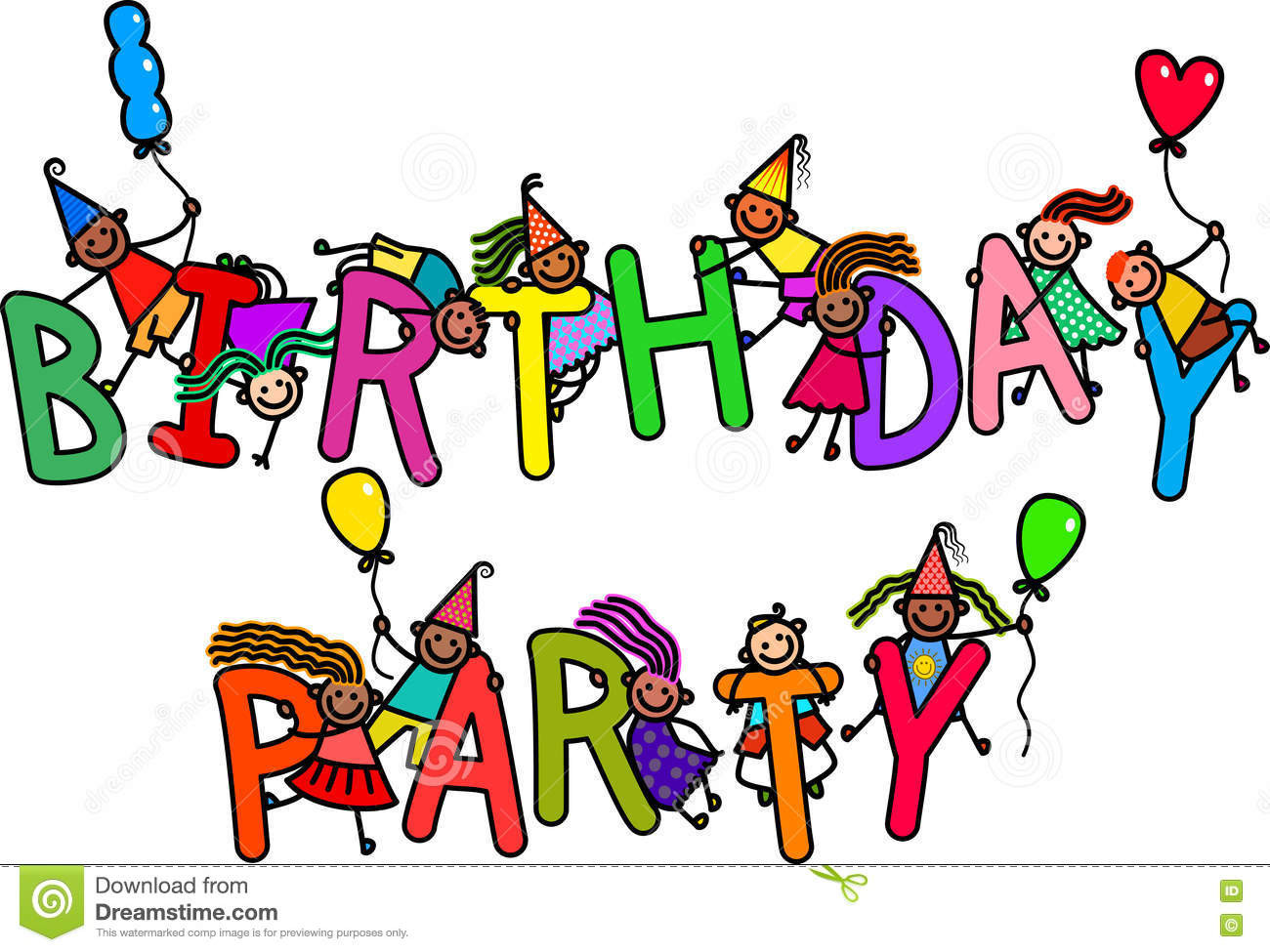 Geburtstagsfeier Bilder
 Geburtstagsfeier Kinder stock abbildung Illustration von