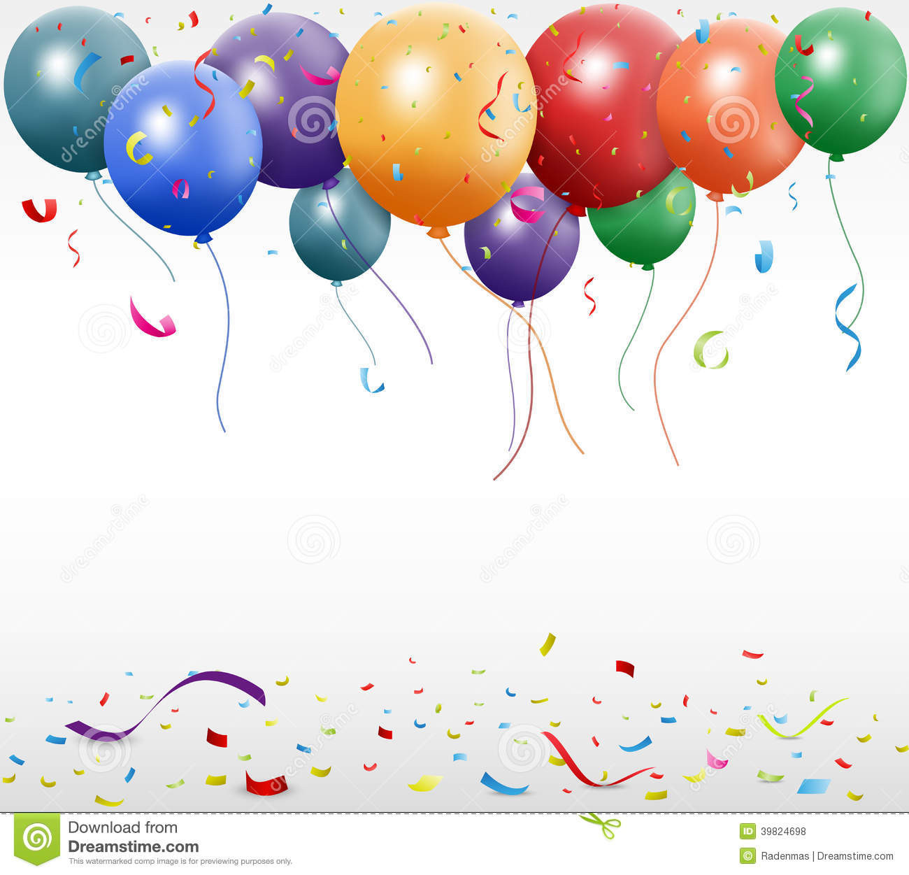 Geburtstagsfeier Bilder
 Geburtstagsfeier Mit Ballon Und Band Vektor Abbildung
