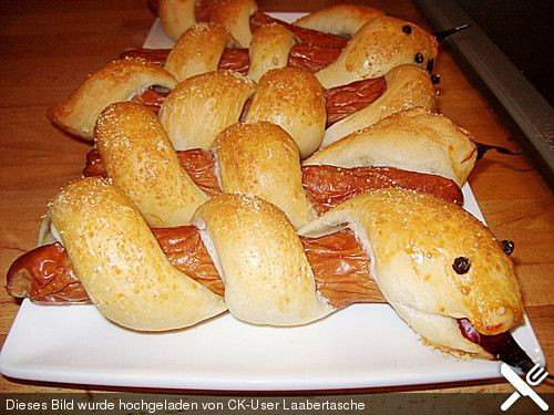 Geburtstagsfeier Essen
 Hotdog Schlangen kochen für kinder