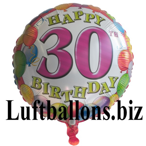 Geburtstagsgeschenk 30 Geburtstag
 Geburtstagsgeschenk Luftballon mit Helium im Karton