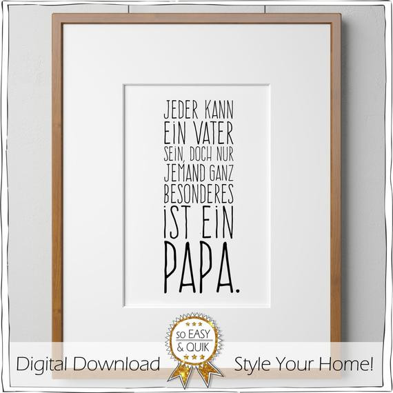 Geburtstagsgeschenk Für Vater
 Papa Vater Spruch Printable mit Geschenkanhänger Bild