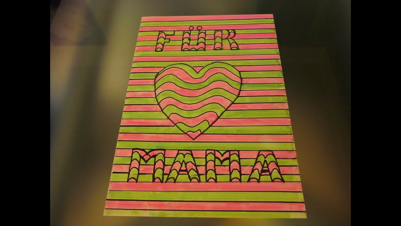 Geburtstagsgeschenke Mama
 DIY 3D Bild Herz "FÜR MAMA" Geschenk zum Muttertag Mother