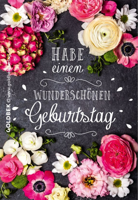 Geburtstagsglückwünsche Mit Blumen
 Postkarten Geburtstag Schönes modernes Blumenmotiv