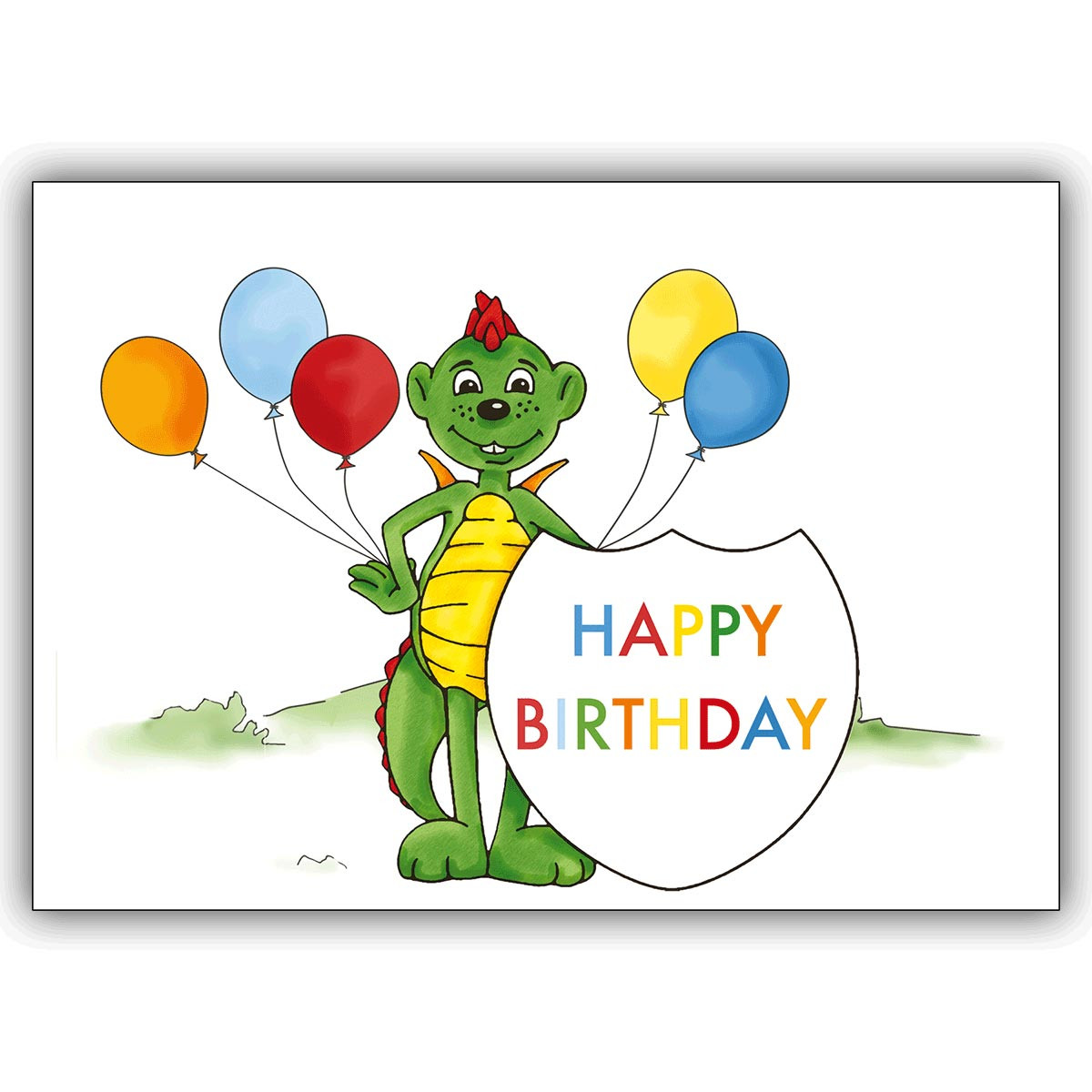 Geburtstagskarten Für Kinder
 Kinder Geburtstagskarte Happy Birthday mit Drachen