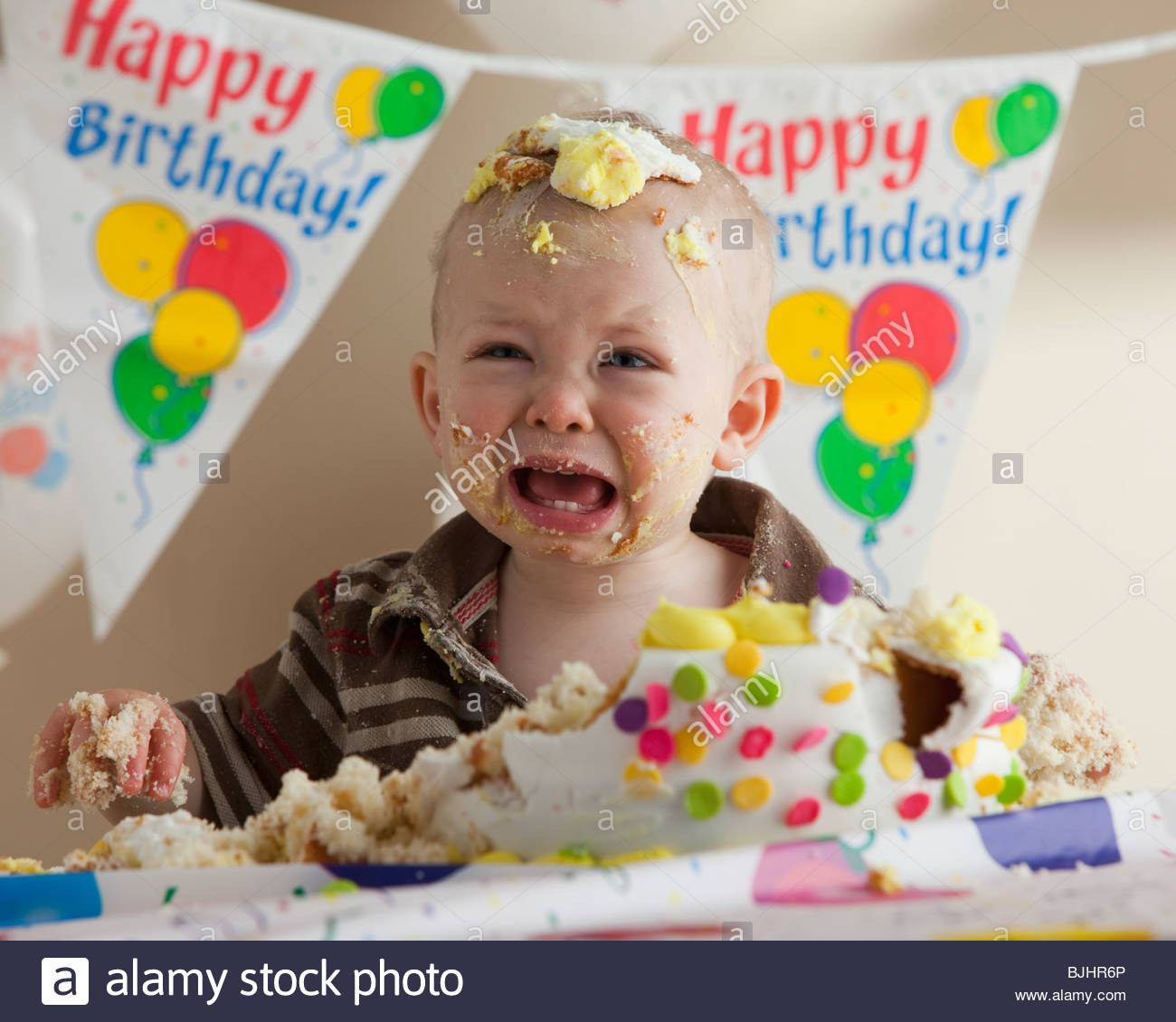 Geburtstagskuchen Baby
 Erster Geburtstagskuchen Stockfotos & Erster
