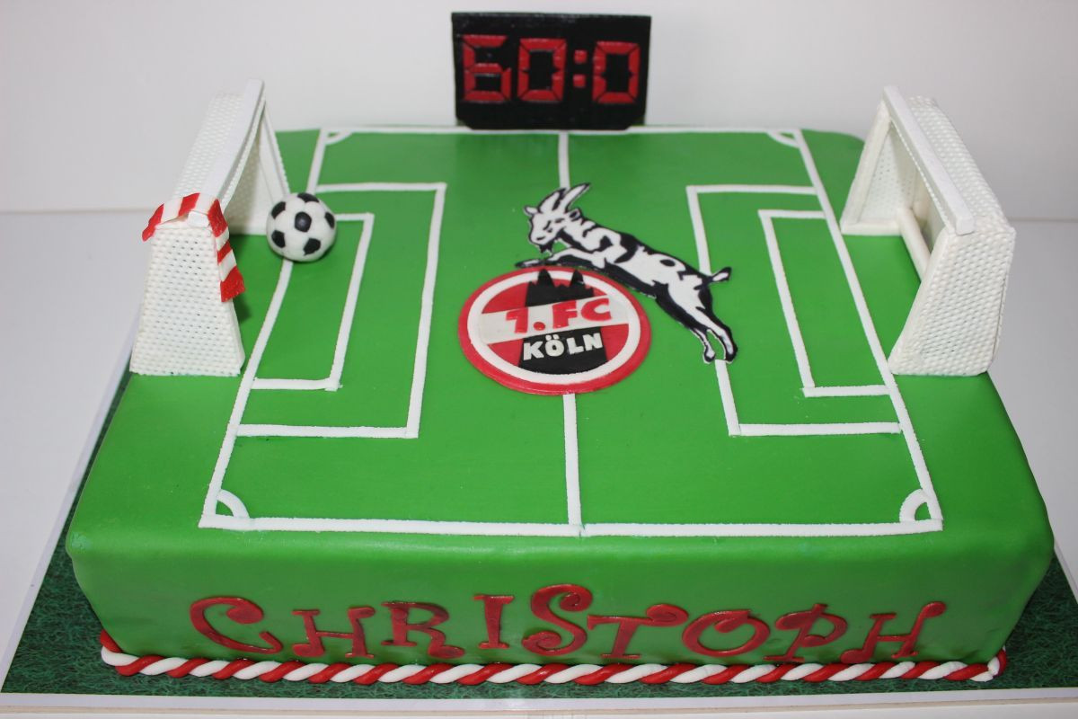 Geburtstagskuchen Fußball
 Eine 1 FC Köln Torte gebacken zum 60 Geburtstag zu Ehren