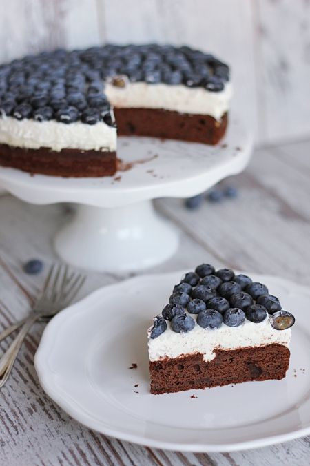 Geburtstagskuchen Schoko
 Schoko Blaubeer Torte mit Vanillequarkcreme