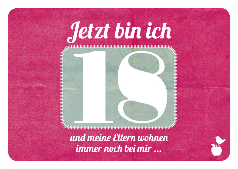 Geburtstagssprüche Zum 18Ten
 Glückwunschkarte KS "18 Geburtstag" MainSpatzen