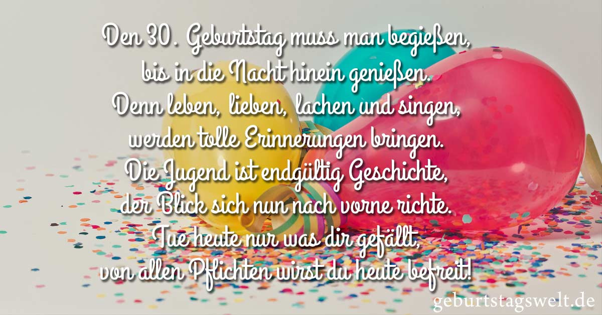 Geburtstagswünsche 30 Lustig
 Geburtstagswünsche Zum 30 Lustig