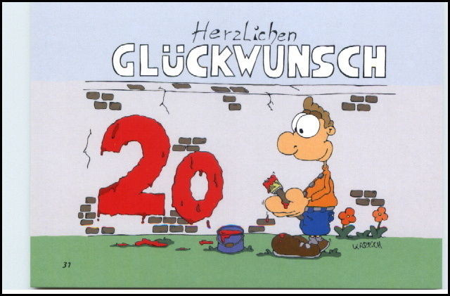 Geburtstagswünsche Zum 20 Geburtstag
 Glückwunsch 20 GEBURTSTAG Karikatur Karrich Postkarte NEU