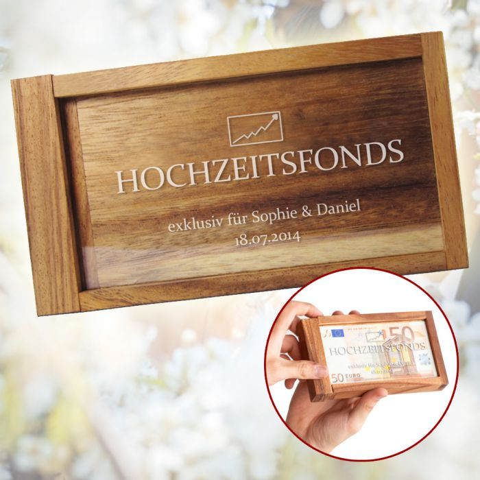 Geldgeschenkbox Hochzeit
 Magische Geldgeschenkbox Hochzeitsfonds persönlich