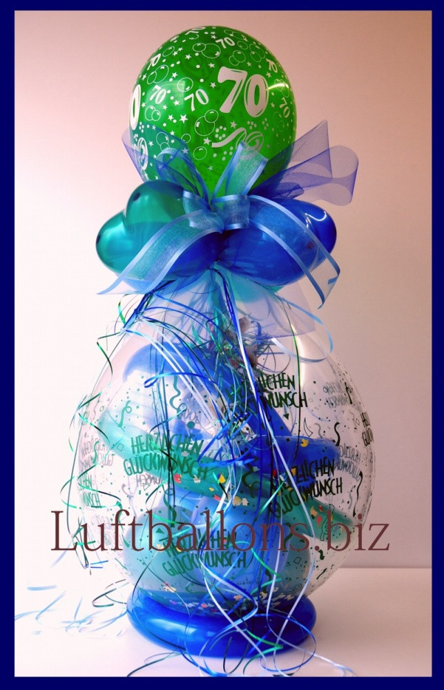 Geschenke 70. Geburtstag
 Geschenkballon Luftballon zum Verpacken von Geschenken