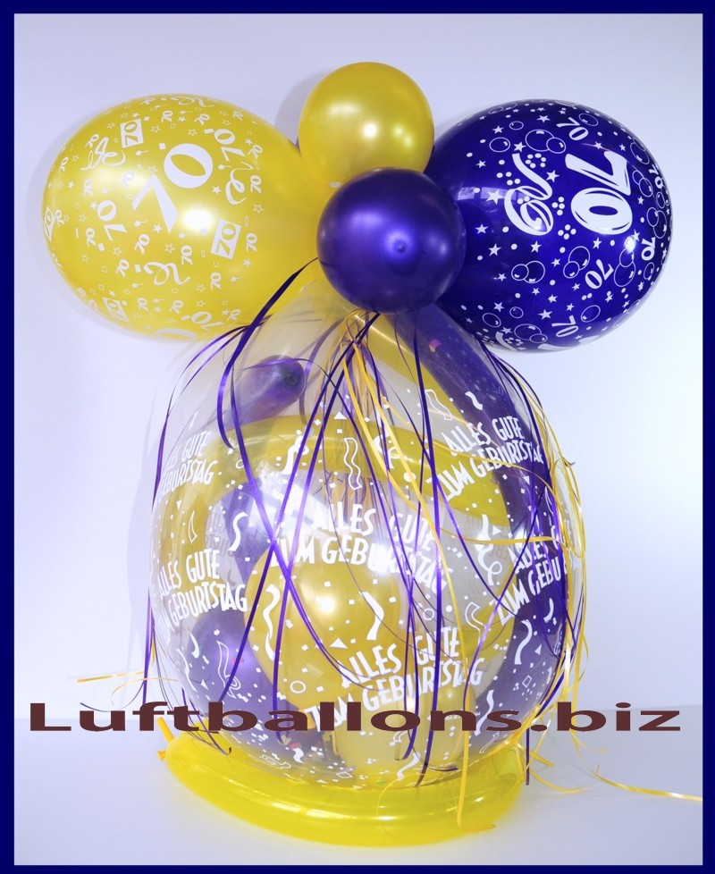 Geschenke 70. Geburtstag
 Geschenkeballon Luftballon Verpackungsballon zum 70