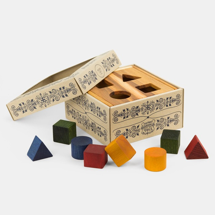 Geschenke Ab 3 Jahren
 Holz Sortierbox mit geometrischen Formen Bio Spielzeug