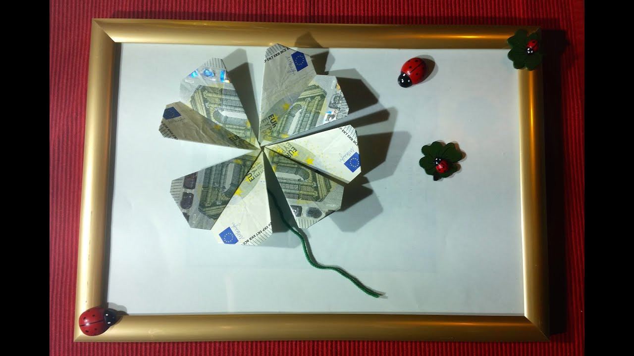Geschenke Aus Geldscheinen
 Kleeblatt falten Geld falten Geldgeschenk Origami