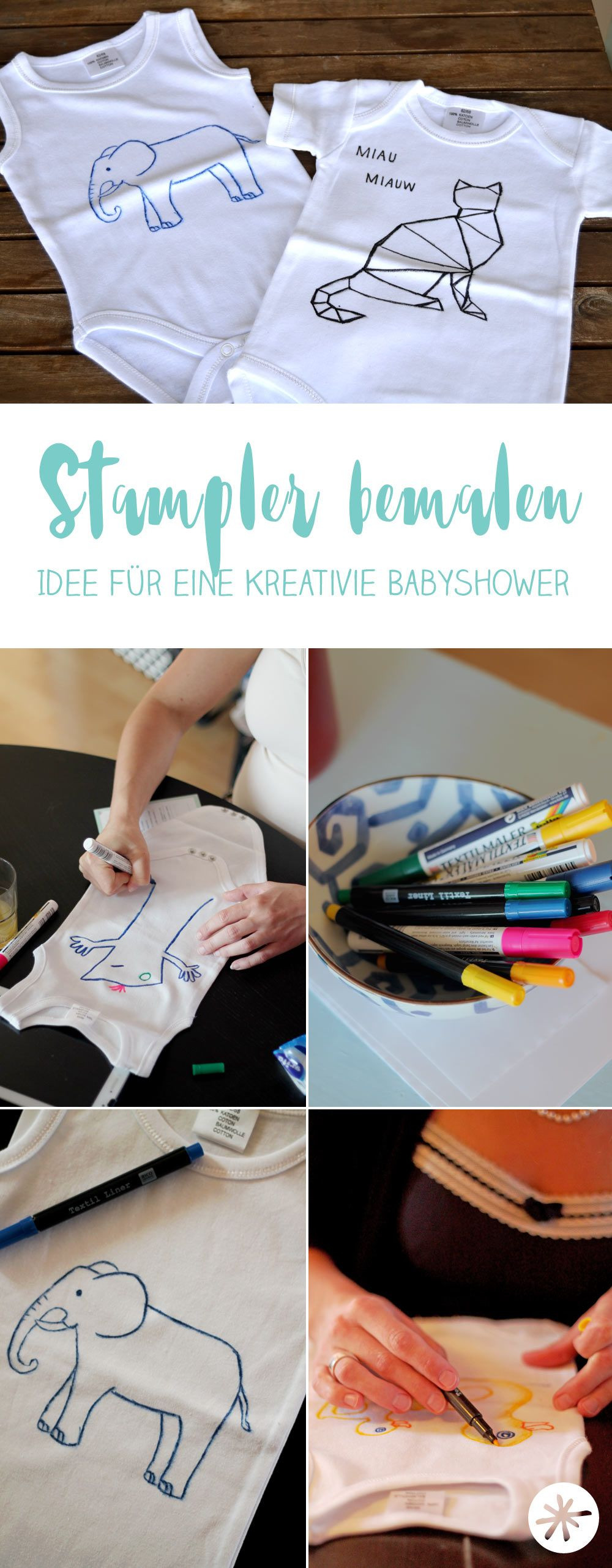 Geschenke Auspacken Spiel
 Babyshower DIY Strampler bemalen