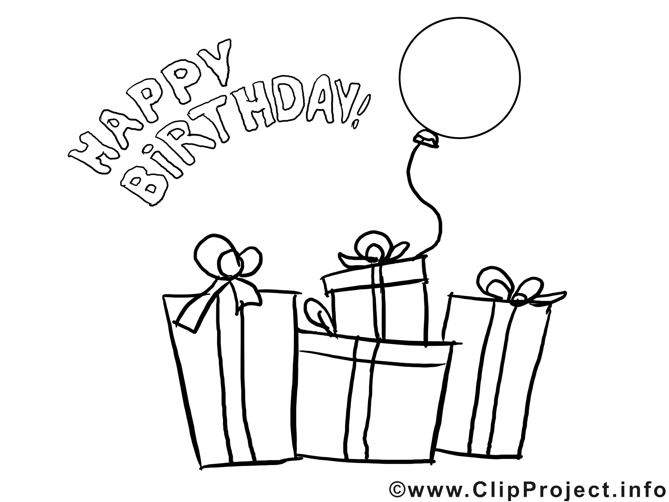 Geschenke Clipart Schwarz Weiß
 Ausmalbilder zum Geburtstag Geschenke