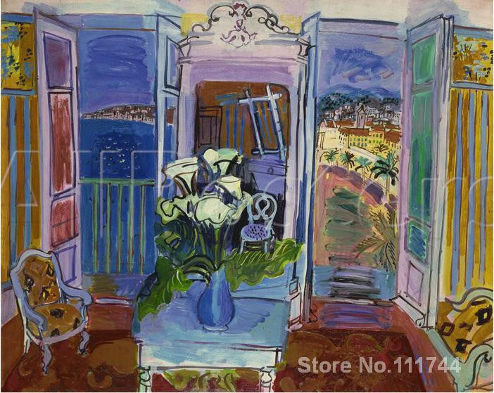 Geschenke Durch Offene Fenster
 Farben malerei Innen mit fene Fenster durch Raoul Dufy