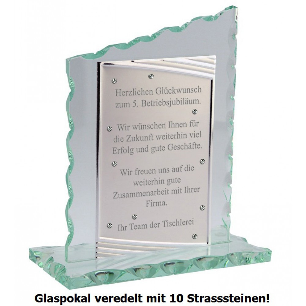 Geschenke Firmenjubiläum
 Geschenkidee zum Firmenjubiläum Exklusiver Glaspokal mit