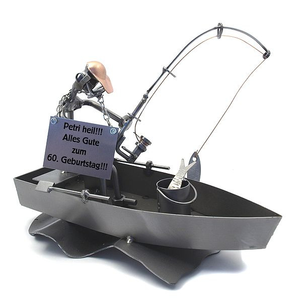 Geschenke Für Angler
 Schraubenmännchen Angler im Boot line Geschenkeshop