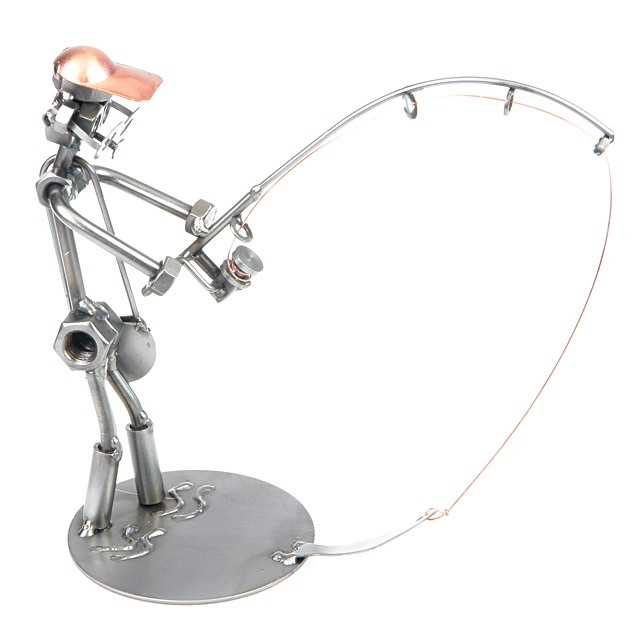 Geschenke Für Angler
 Schraubenmännchen Angler mit Angel als Geschenk