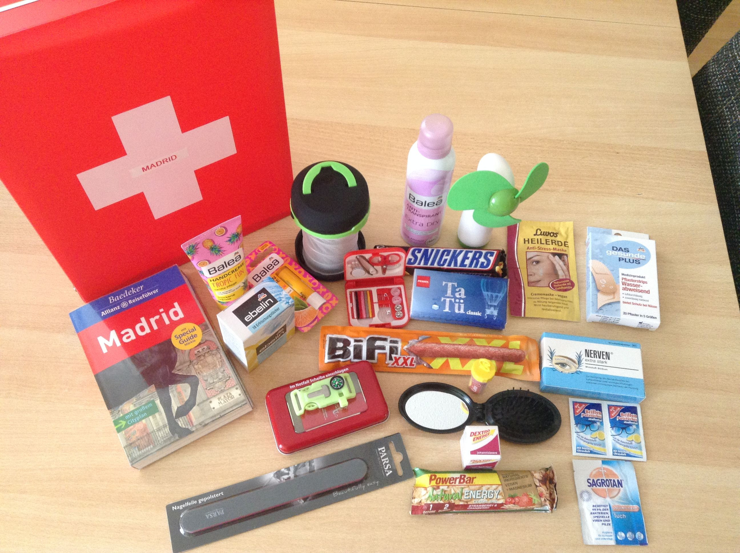 Geschenke Für Den Urlaub
 Survival Kit für den Urlaub mit folgendem Inhalt