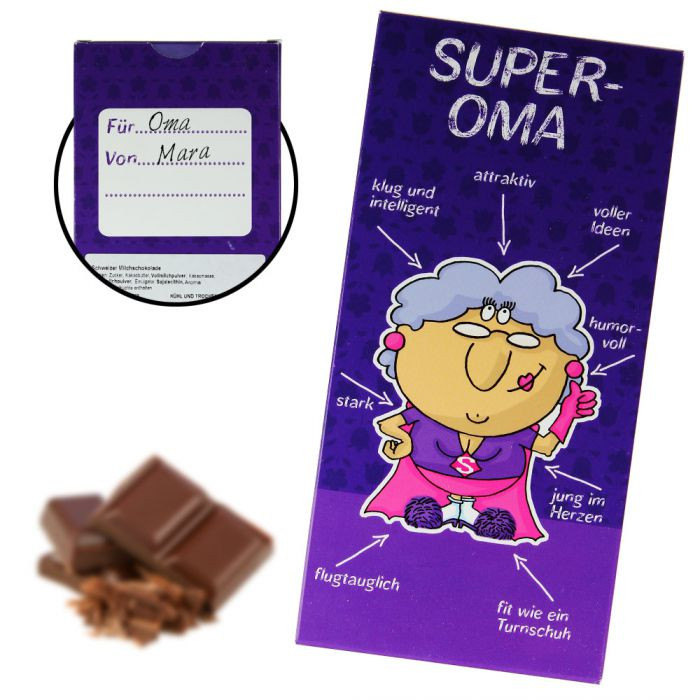 Geschenke Für Oma
 Super Oma Schokolade süßes Geschenk für Großmütter