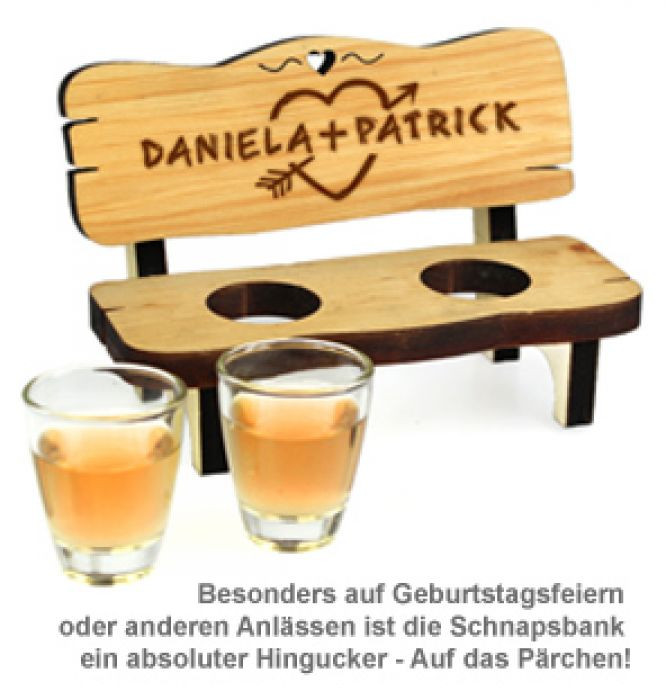 Geschenke Für Paare
 Personalisierte Schnapsbank für Paare mit Schnapsgläsern