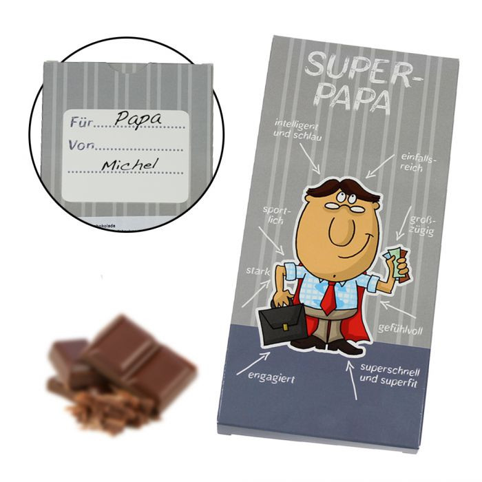 Geschenke Für Papa
 Schokotafel Super Papa süße Geschenkidee für Väter als