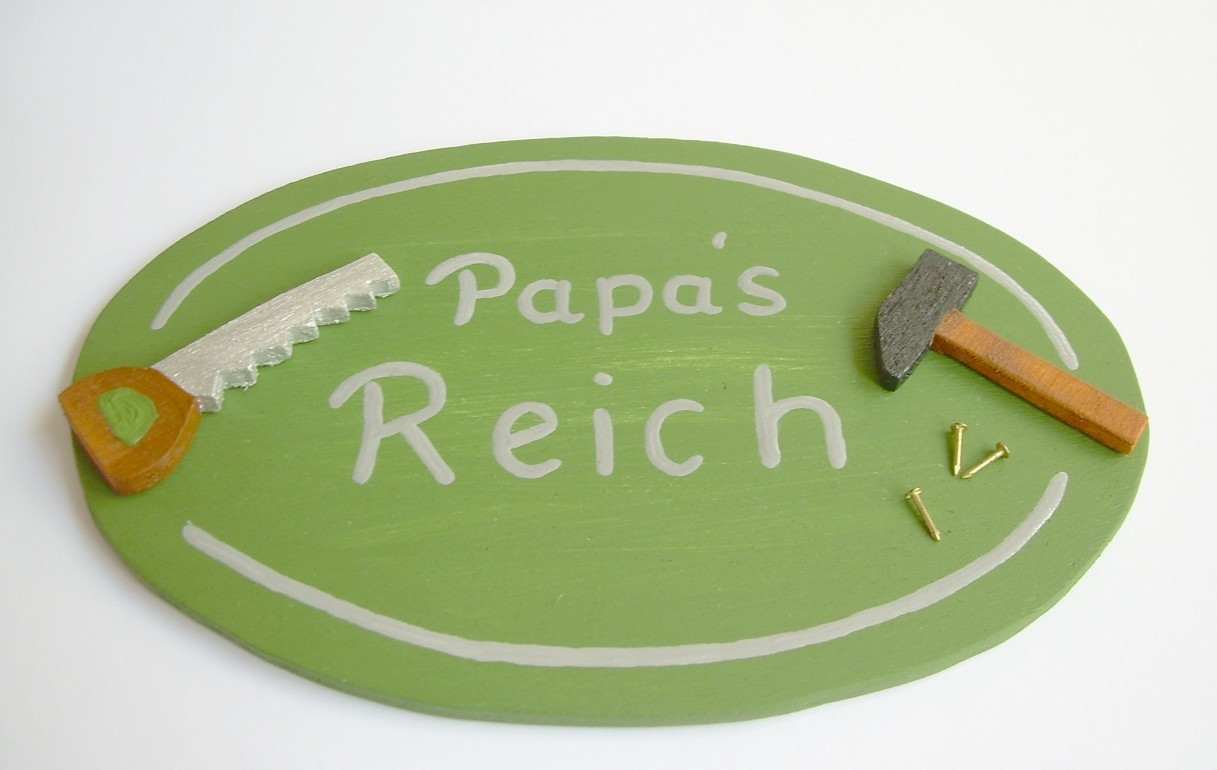 Geschenke Für Papa
 Türschild Werkstatt "Papa´s Reich" Originelle Deko