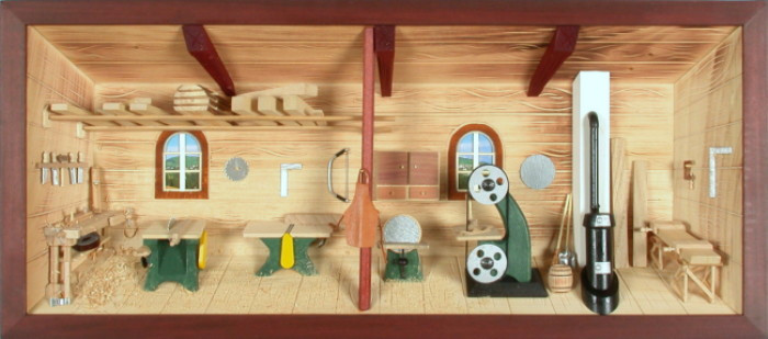 Geschenke Für Schreiner
 3D Holzbild Schreinerei Tischlerei lasiert 58x26cm