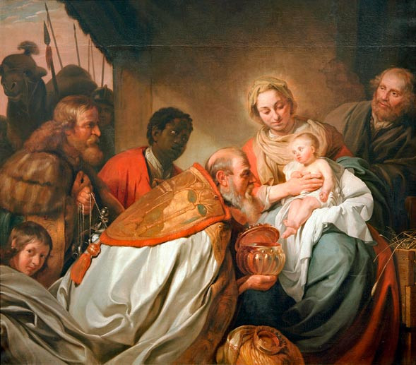 Geschenke Heilige Drei Könige
 Gemälde von J Bray Anbetung der Könige 1674