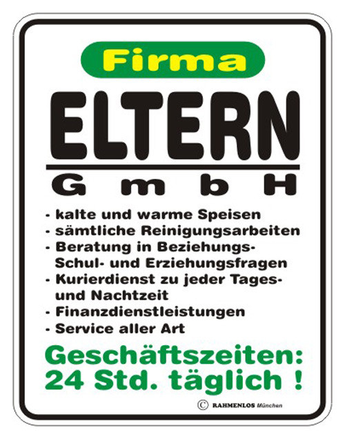 Geschenke Online 4You Gmbh
 Blechschild Firma Eltern GmbH aus Sprüche Schilder