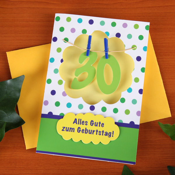 Geschenke Online De
 Grußkarte mit Wäscheleine